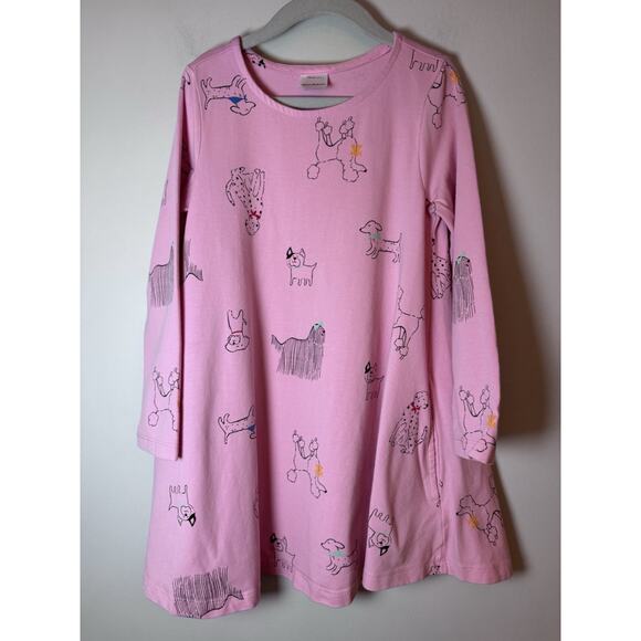 Hanna Andersson Swim Pocket Pink Dog Dress Long Sleeeve Sz 5 - Picture 7 of 9